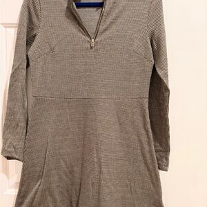 Tommy Hilfiger Brown Houndstooth Zip-Up Dress